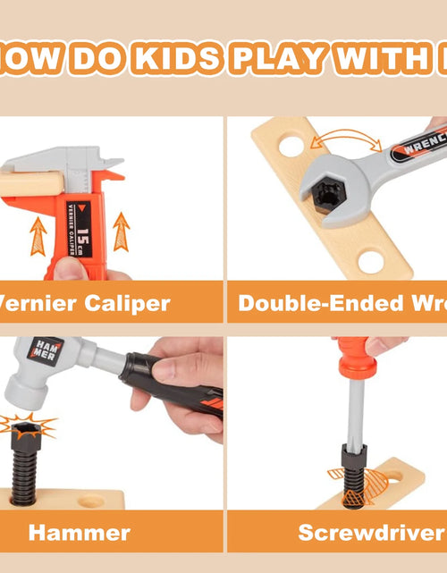 Load image into Gallery viewer, Kids Tool Set Kids Toys 32PCS Pretend Play Toddler Tool Toys with Electronic Toy Drill Set Construction Kits Toys for Christmas Birthday Kids Ages 3-8
