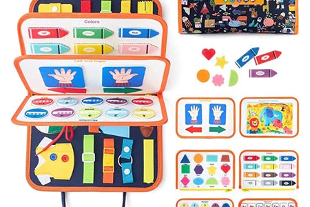 Busy Board Educational Toy for Toddlers 2-4 Year Old, Montessori Preschool Learning Educational Toys for 2-4 Boys Girls