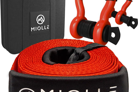 gear Tow Strap 4”X30’- 45000Lbs MBS (Lab Tested) Recovery Strap Kit Includes: Tow Rope, 2 D-Ring Shackles MBS- 62700LBS, Storage Case