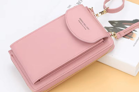 Elegance On-the-Go – Luxe PU Leather Crossbody Shoulder Bag with Phone & Card Organizer