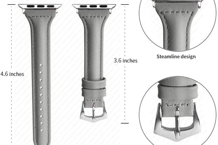 Compatible Apple Watch Band 42Mm 44Mm 45Mm, Top Grain Leather Band Replacement Strap for Iwatch Series 7, Series 6, SE, Series 5, Series 4,Series 3,Series 2,Series 1,Sport, Edition
