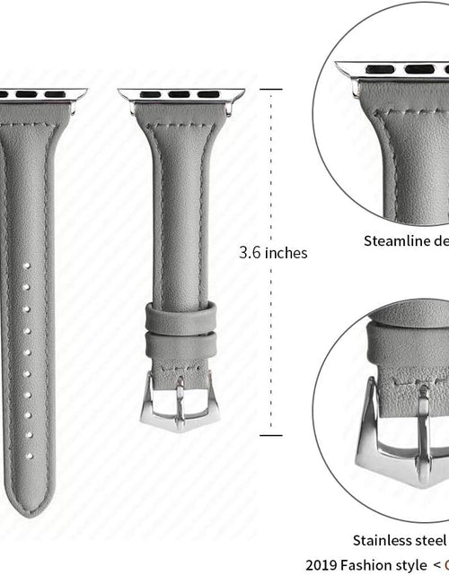 Load image into Gallery viewer, Compatible Apple Watch Band 42Mm 44Mm 45Mm, Top Grain Leather Band Replacement Strap for Iwatch Series 7, Series 6, SE, Series 5, Series 4,Series 3,Series 2,Series 1,Sport, Edition
