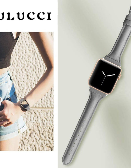 Load image into Gallery viewer, Compatible Apple Watch Band 42Mm 44Mm 45Mm, Top Grain Leather Band Replacement Strap for Iwatch Series 7, Series 6, SE, Series 5, Series 4,Series 3,Series 2,Series 1,Sport, Edition
