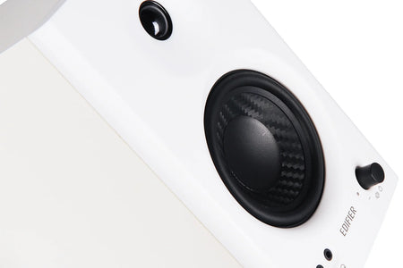 MR4 Powered Studio Monitor Speakers, 4" Active Near-Field Monitor Speaker - White (Pair)
