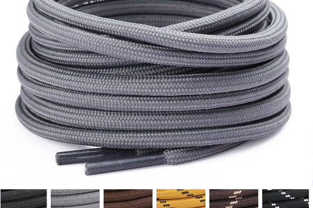 round Shoelaces [2 Pairs] Heavy Duty Boot Shoe Laces for Hiking Work Boots