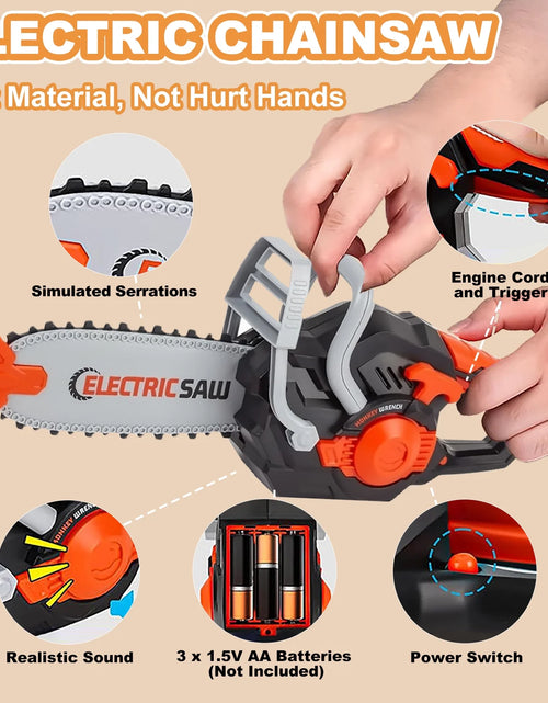 Load image into Gallery viewer, Kids Tool Set Kids Toys 32PCS Pretend Play Toddler Tool Toys with Electronic Toy Drill Set Construction Kits Toys for Christmas Birthday Kids Ages 3-8
