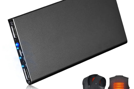 20000Mah Power Bank for Heated Vest Portable Charger 5V 2.1A Dual USB Ports Battery Pack for Heated Blanket Clothing Black