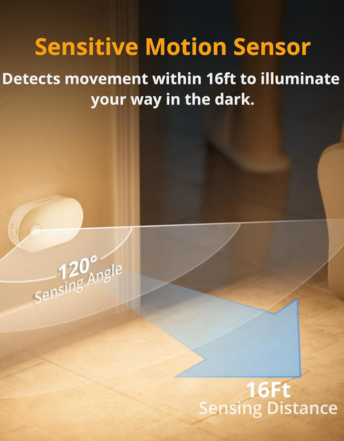 Load image into Gallery viewer, Rechargeable Battery Night Light with Motion Sensor, Portable Mini Warm White LED Stick-On Closet Light, Adjustable Brightness for Bathroom, Bedroom, Kitchen, Cabinet, Stairs, Hallway, 2-Pack
