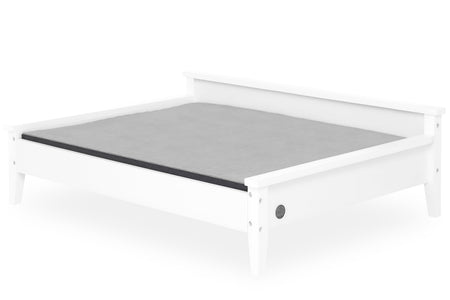 Winston Large Elevated Wooden Pet Bed with Mattress, White