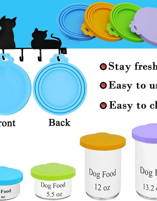 Load image into Gallery viewer, Food Can Lids, Universal BPA Free Silicone Can Lids Covers for Dog and Cat Food, One Can Cap Fit Most Standard Size Canned Dog Cat Food
