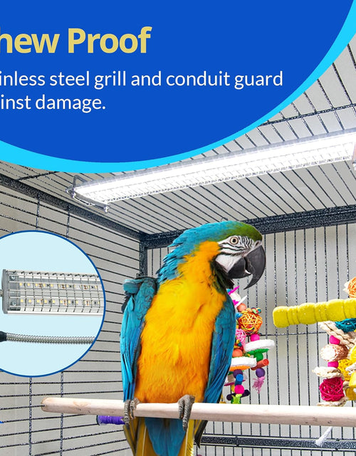 Load image into Gallery viewer, - Bird Cage Light with Chew Guard for Hook Bill Birds &amp; Soft Bill Birds - Full Spectrum LED Pet Light - Simulates Natural Environment

