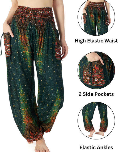 Load image into Gallery viewer, Women'S Smocked Waist Boho Flowy Yoga Harem Pants Hippie Clothes
