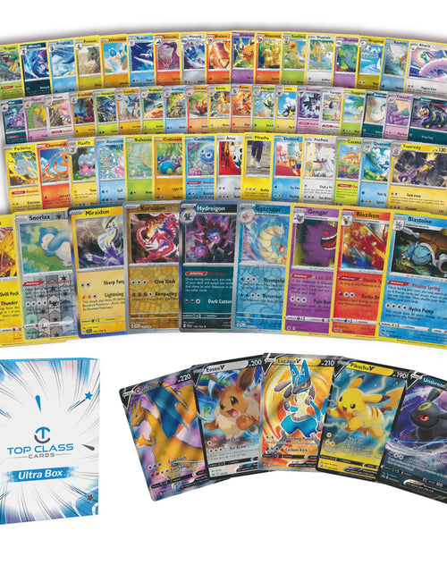 Load image into Gallery viewer, Top Class Cards | Ultra Box | 50 Cards | 5 Holos/Reverse Holos | 1 Ultra Rare Guaranteed | Compatible with Pokemon Cards
