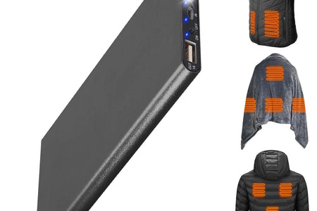 20000Mah Power Bank for Heated Vest Portable Charger 5V 2.1A Dual USB Ports Battery Pack for Heated Blanket Clothing Black