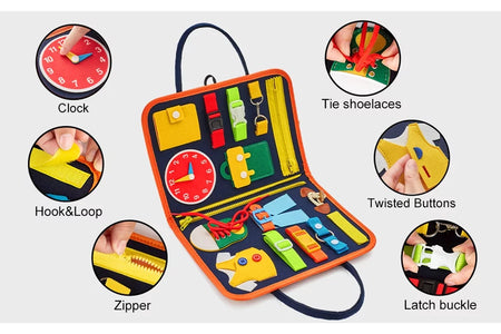 Busy Board Educational Toy for Toddlers 2-4 Year Old, Montessori Preschool Learning Educational Toys for 2-4 Boys Girls