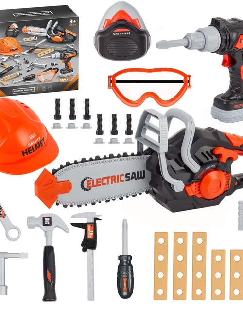 Load image into Gallery viewer, Kids Tool Set Kids Toys 32PCS Pretend Play Toddler Tool Toys with Electronic Toy Drill Set Construction Kits Toys for Christmas Birthday Kids Ages 3-8
