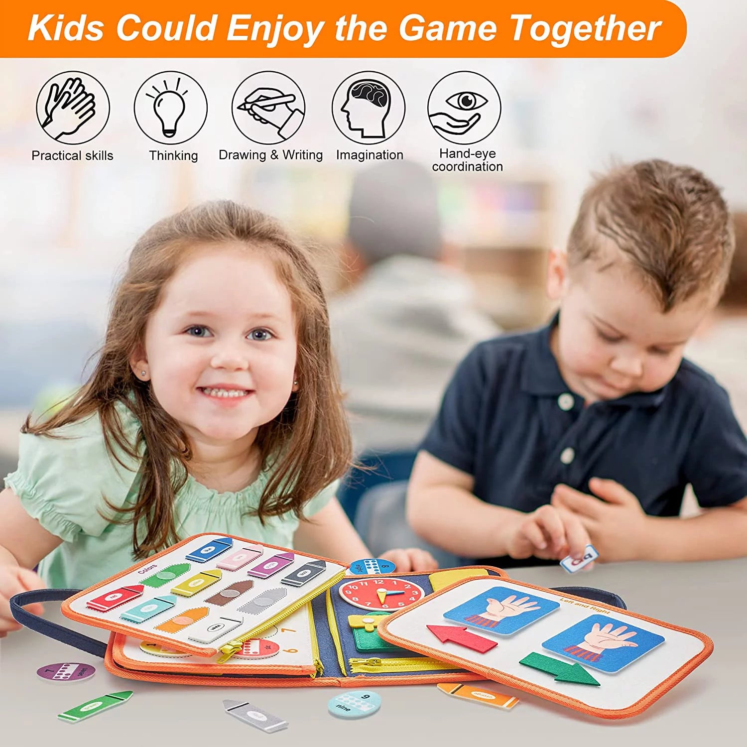 Busy Board Educational Toy for Toddlers 2-4 Year Old, Montessori Preschool Learning Educational Toys for 2-4 Boys Girls
