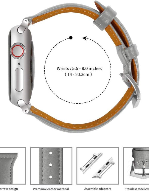Load image into Gallery viewer, Compatible Apple Watch Band 42Mm 44Mm 45Mm, Top Grain Leather Band Replacement Strap for Iwatch Series 7, Series 6, SE, Series 5, Series 4,Series 3,Series 2,Series 1,Sport, Edition
