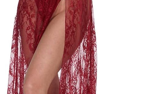 Women'S plus Size Lingerie Sexy Split Maxi Long Gown Sheer Dress